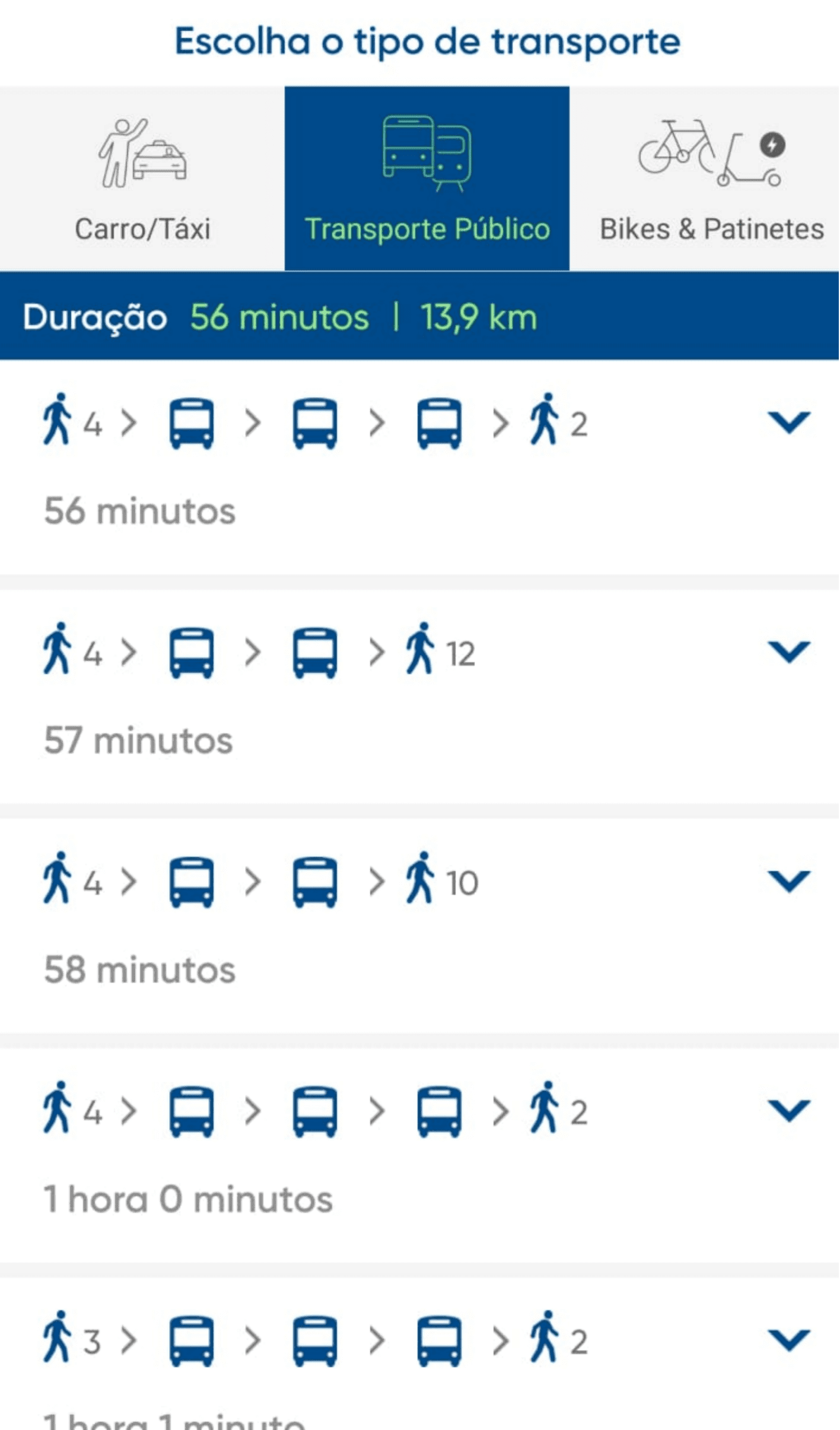 Tela de resultado de busca do aplicativo VAH – Fonte Aplicativo