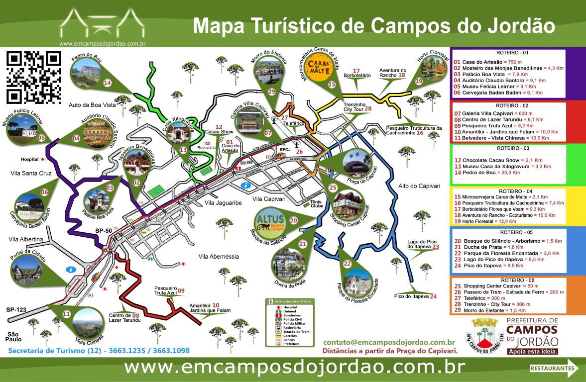 Mapa de Pontos Turísticos em Campos do Jordão - emcamposdojordao.com.br