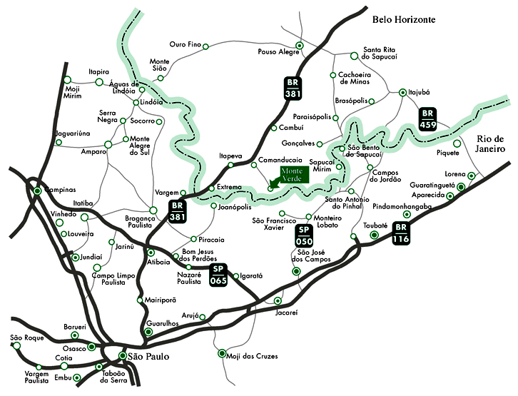 Rotas para Monte Verde - kuriuwahotel