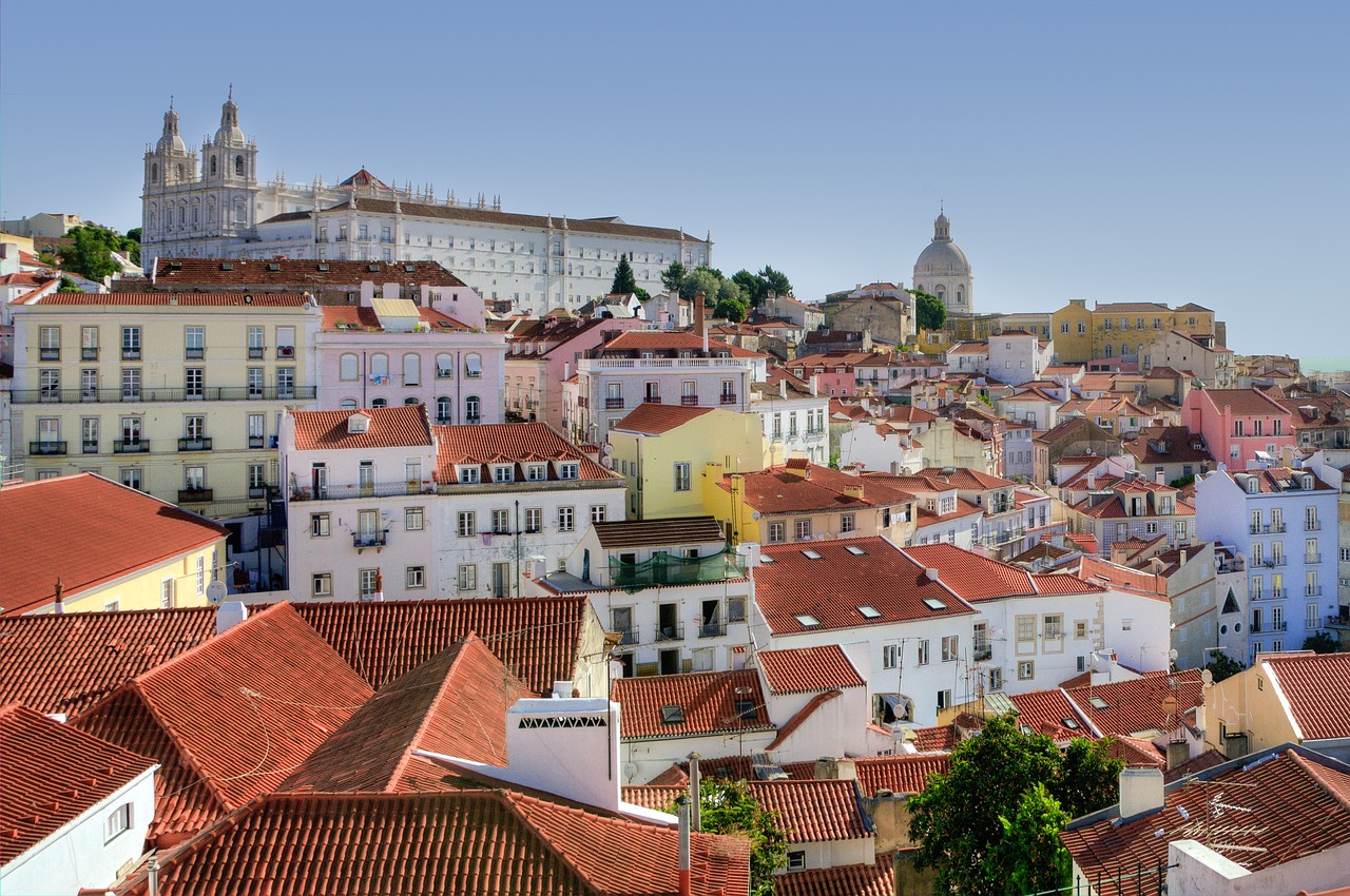 Vista do centro de Lisboa, Portugal