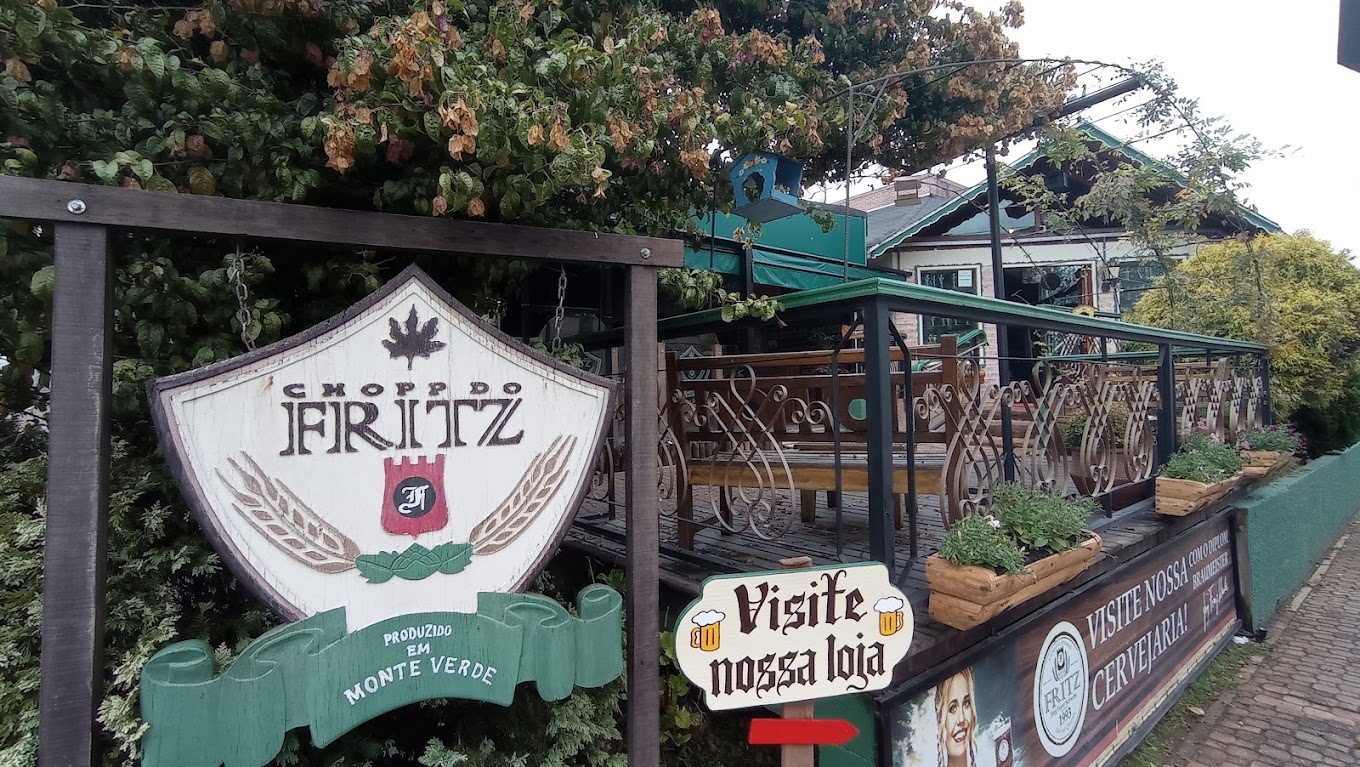 Fachada da Cervejaria Fritz em Monte Verde