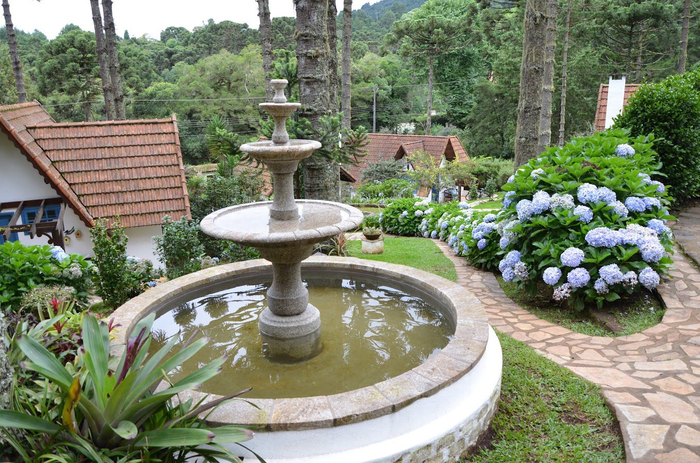 Detalhe da Fonte localizada no Provence Cottage Bistrô em Monte Verde