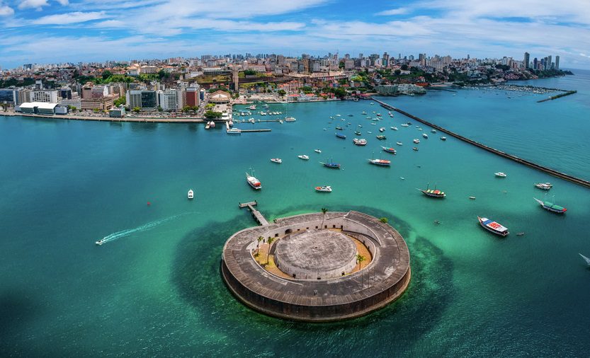 Vista aérea do porto de Salvador - Baía de Todos os Santos