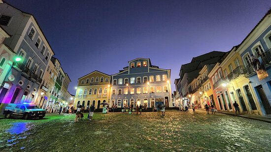 Pelourinho, centro histórico de Salvador, a noite