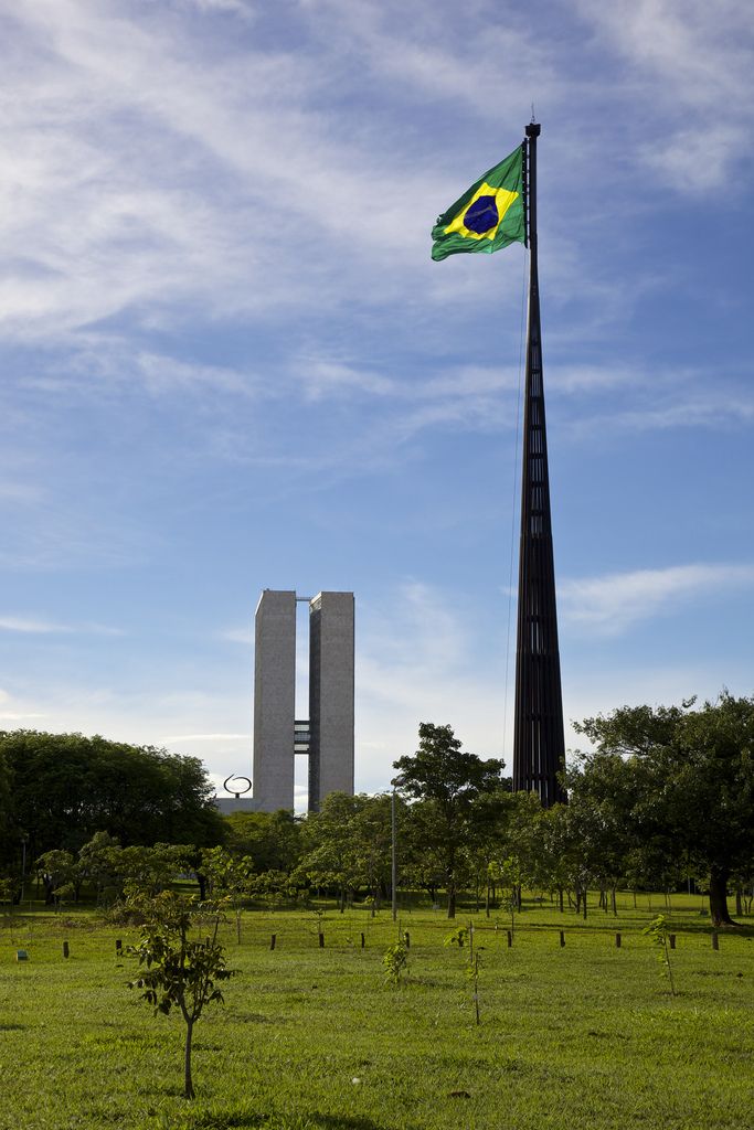 Mastro da Bandeira - Congresso ao fundo