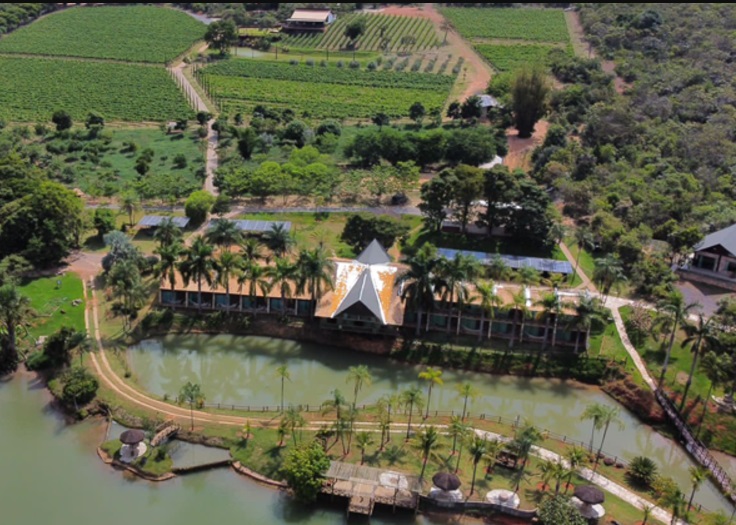 Vista aérea do hotel fazenda Villa Triacca