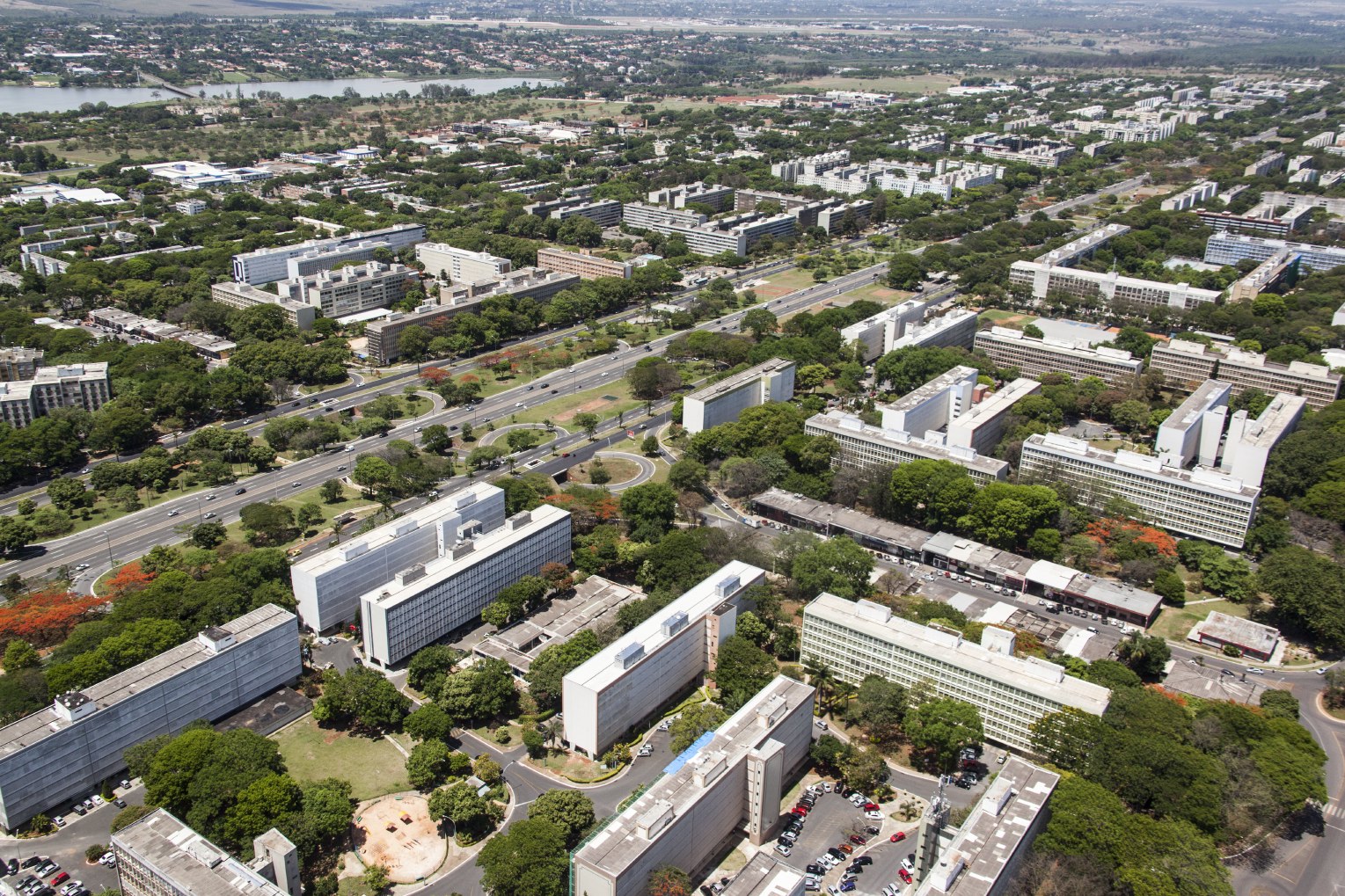 Vista aérea da Asa Sul em Brasília - Superquadras