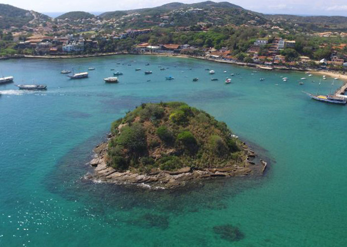 vista aérea da Ilha do Caboclo, Búzios