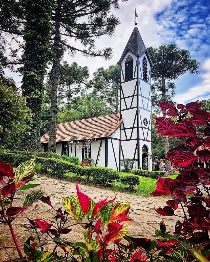 Edificação e flores de Nova Petrópolis - RS