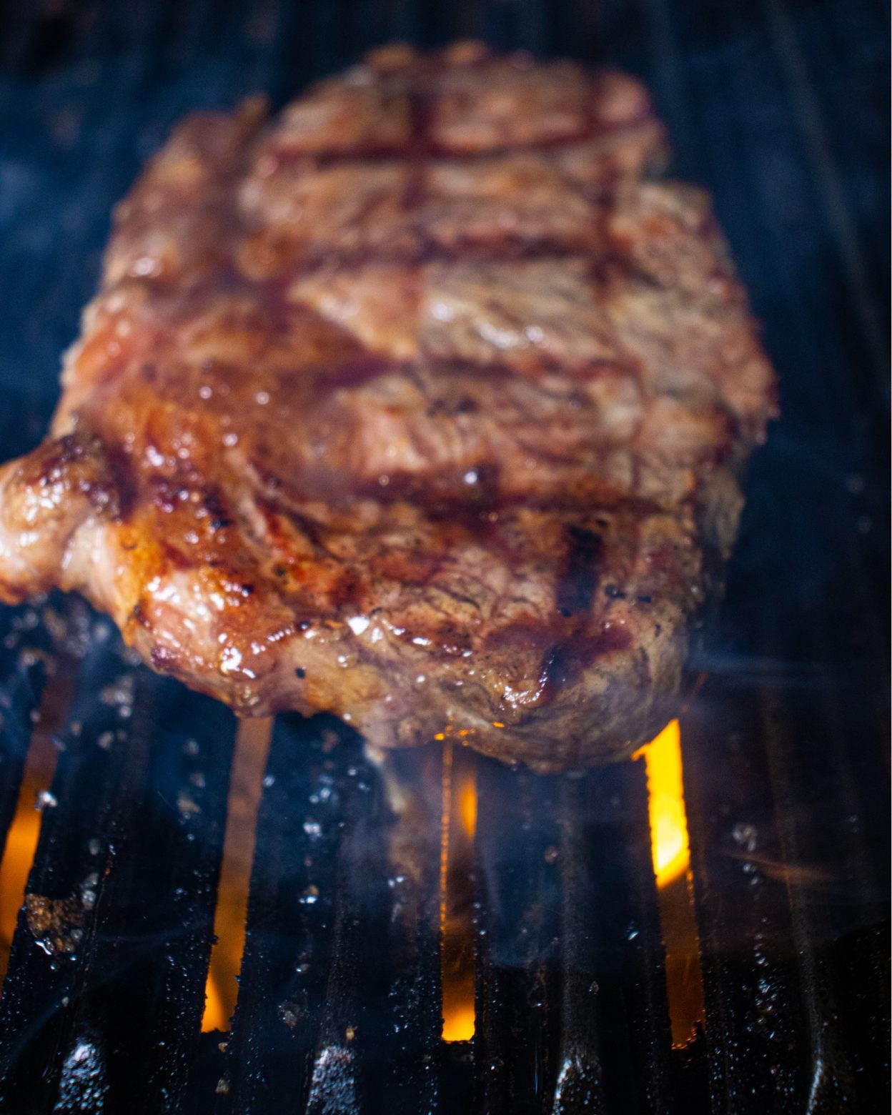 Carne sendo preparada na brasa - Restaurante Vittelo